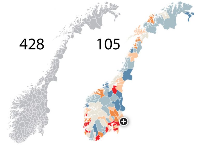Slik blir Norge med 105 kommuner