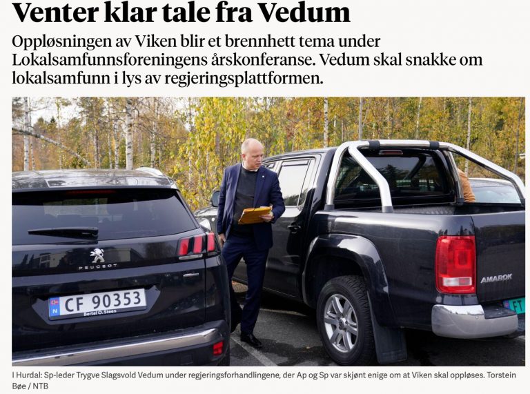 Leder i Nationen: Venter klar tale fra Vedum om Viken i  LSFK 2022