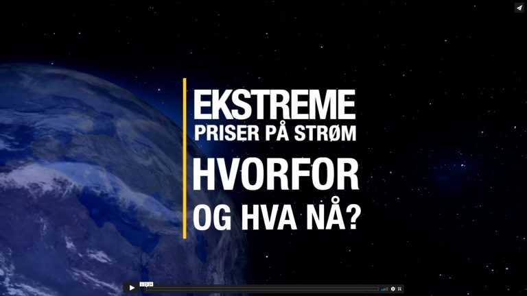 OPPTAK WEBINAR: Ekstreme priser på strøm – hvorfor og hva nå?